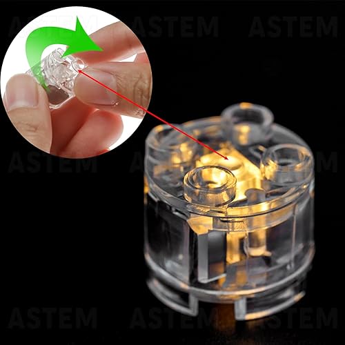 Miniatura 8 de ASTEM Kit de accesorios de ladrillos iluminados de color blanco claro, paquete de ladrillos de luz LED transparente clásico de 2 x 2, 6 piezas de