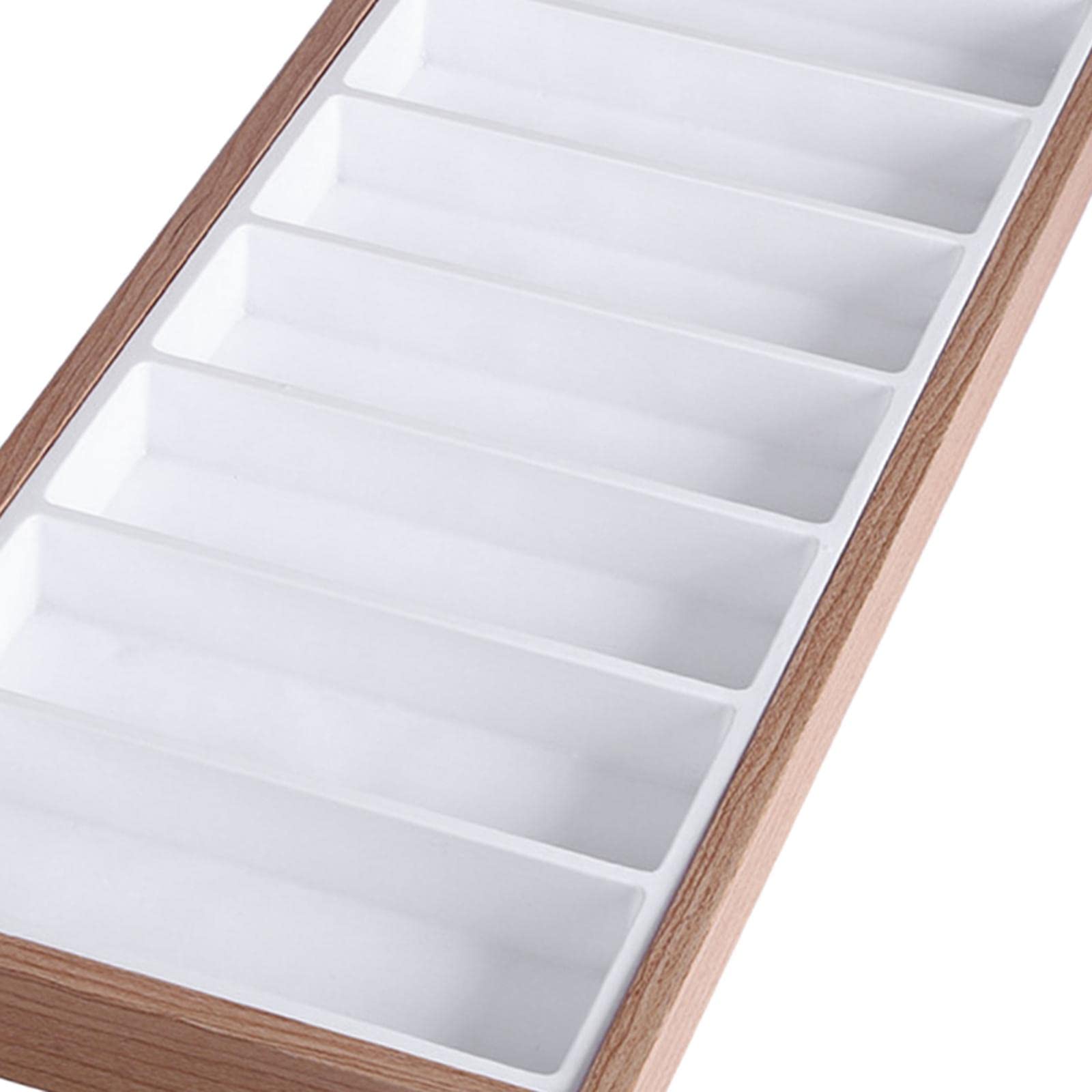Juego de 2 bandejas apilables para gafas de sol, organizador de almacenamiento, color blanco