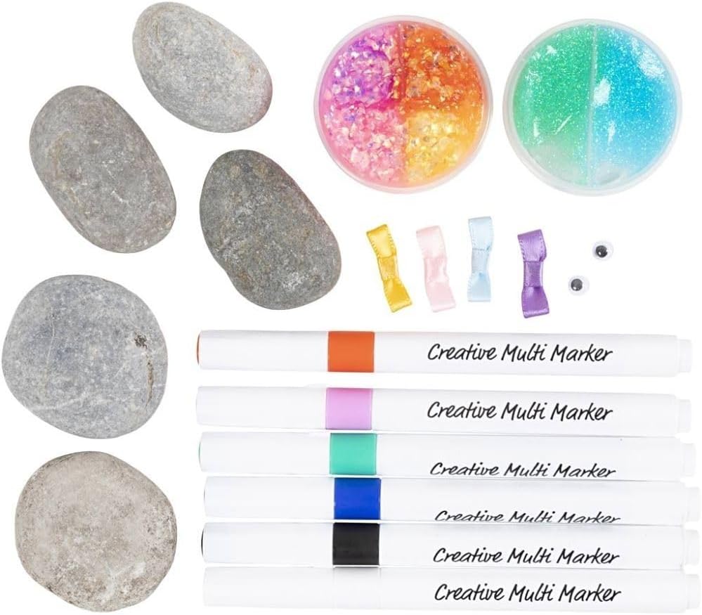 Children's Creative Kit - Decorating Monsters Pebbles - 5 pcs