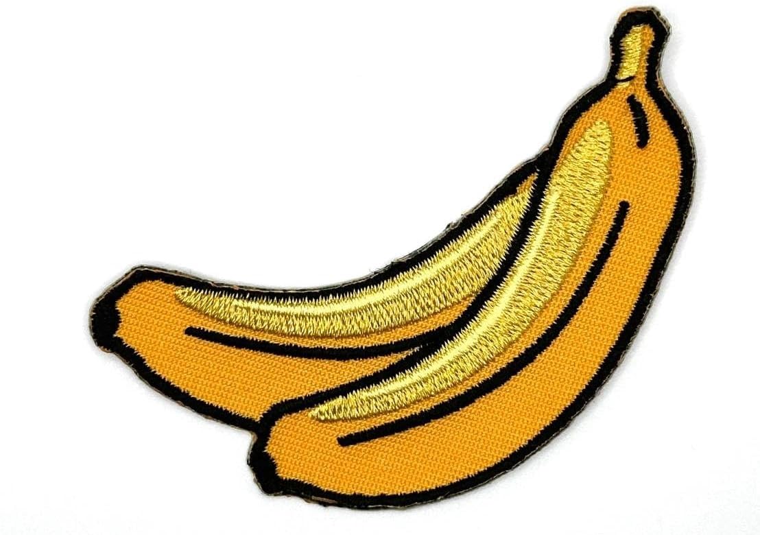 Banana Iron On Patch 2.83" x 2.44" - Embroidered Banana Applique - Fruit Appliques - Iron On Sew On Patches for Holes, Clothing, Jeans, Hat, Backpacks, Clothes