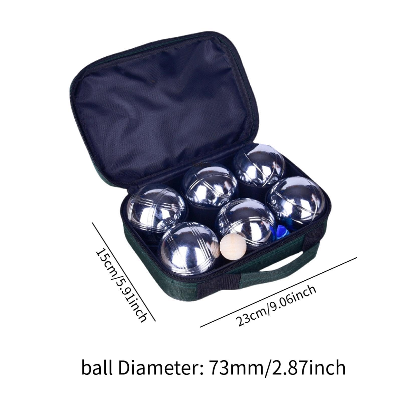 8 Piezas Bocce Bolas Juego Boules con Bolsa Portátil Bolas Metálicas Resistentes para Actividades Recreativas Adecuado para Fiestas Escuela