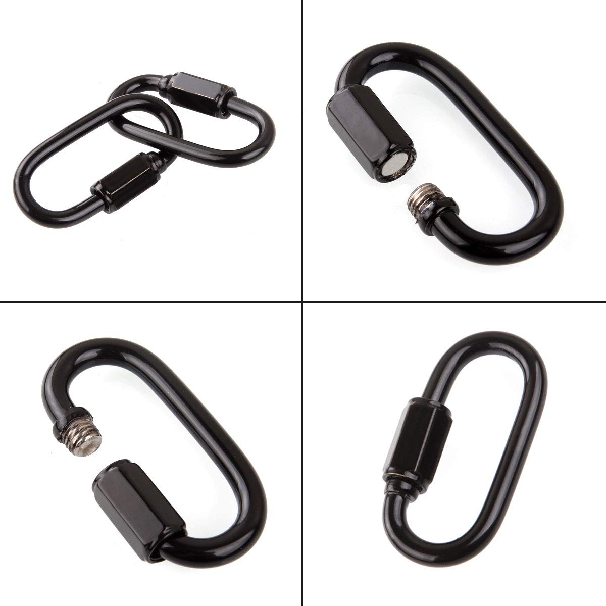Amazon.com: 6 Pcs M4 Black Carabiner Chain Quick Links Connector