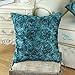 CaliTime Pack of 2 Cushion Covers Throw Pillow Cases Shells for Couch Sofa Home Solid Stereo Roses Floral 20 X 20 Inches Teal