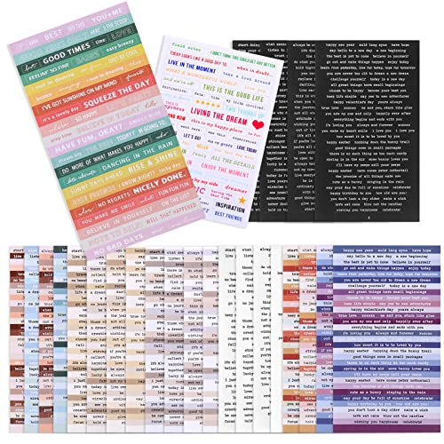 26 Sheets Scrapbook Stickers SprüChe Sticker Vintage Tagebuch Journaling Scrapbook Zubehör Set, Inspirierende Sentiment SprüChe Aufkleber Für Bullet Journaling Scrapbook Notizbuch Collage Album Karte Cover