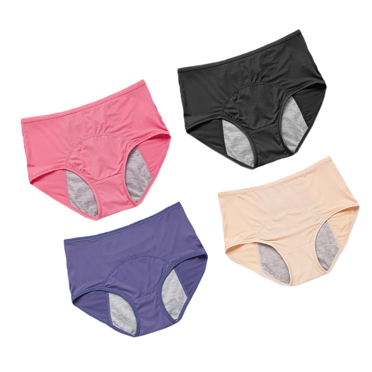 Holibanna 4piezas Bragas Menstruales para Mujer Ropa Interior Sanitaria Antifugas Bragas de Menstruación por Cómodas para Uso Diario