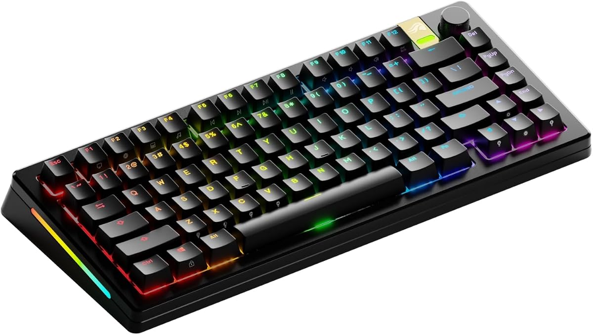 Gaming - GMMK 3 PRO HE: Teclado inalámbrico para juegos con disparador rápido, efecto Hall, cuerpo de aluminio, índice de sondeo de 8K, Hotswap MX e interruptores magnéticos, accionamiento ajustable, ANSI 75% sin llave (negro)