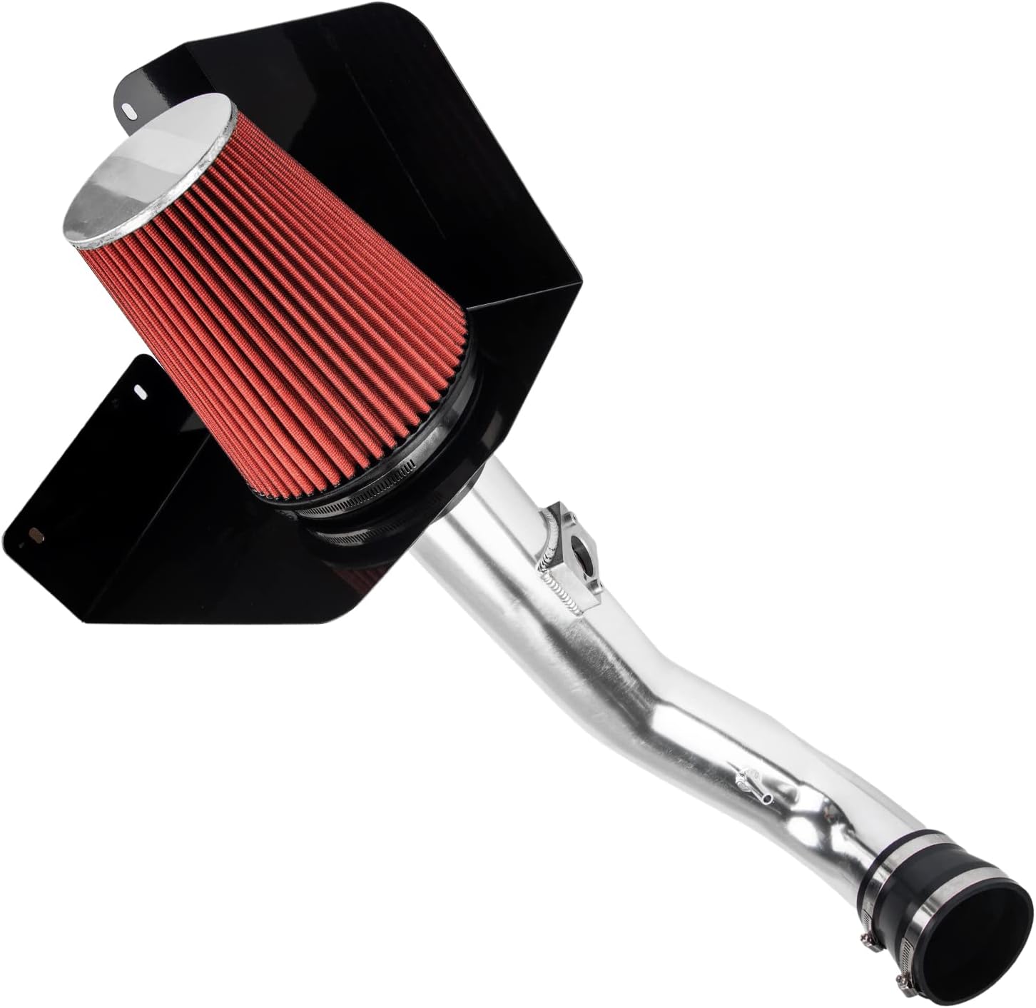 Cold Air Intake Kit with Filter Heat Shield for 2009-2014 Yukon Silverado Sierra 4.8L 5.3L 6.2L V8 (Red)