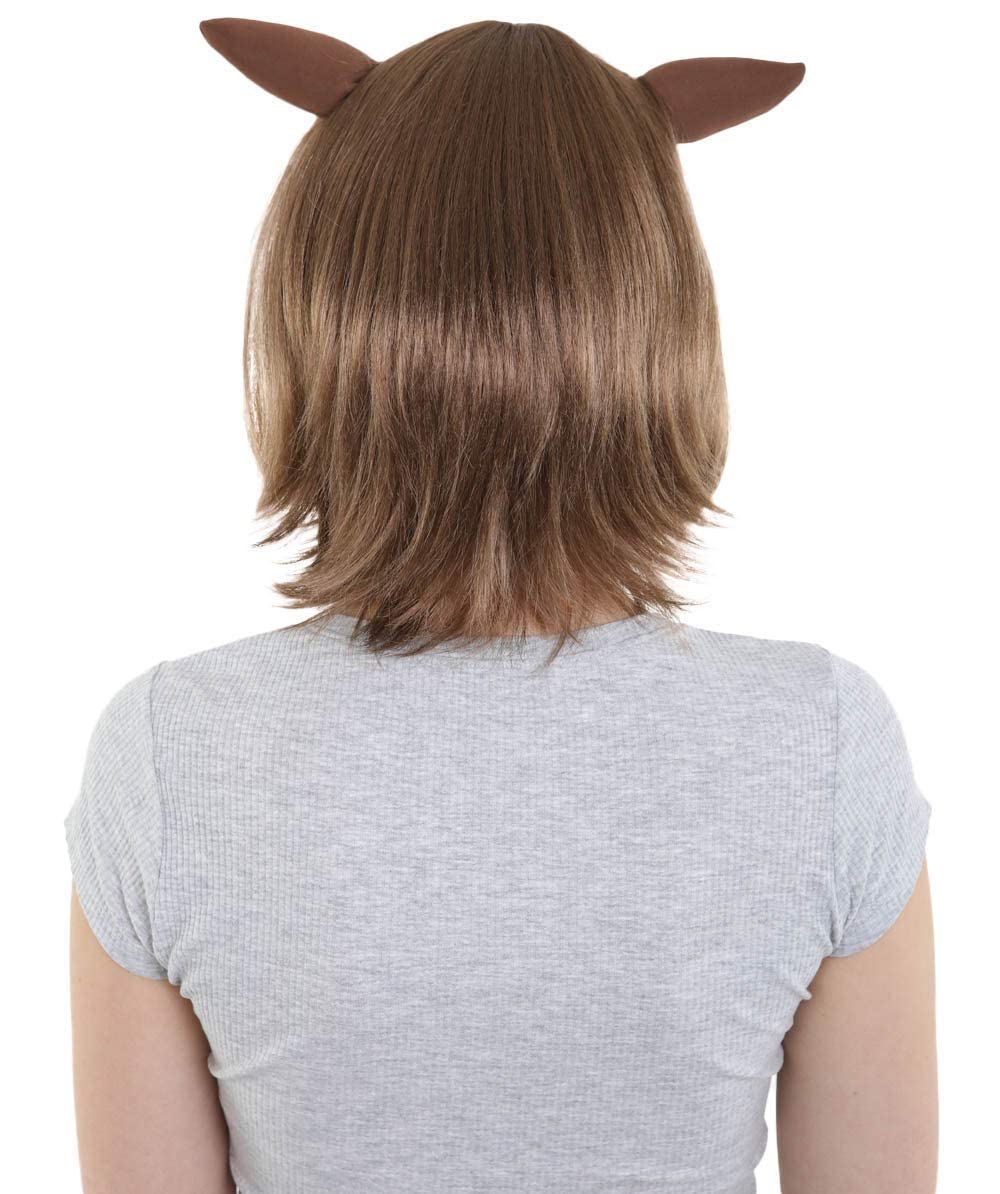 Adult Men's Brown Deer Angel Wig, Best for Halloween, Flame-retardant Synthetic Fiber