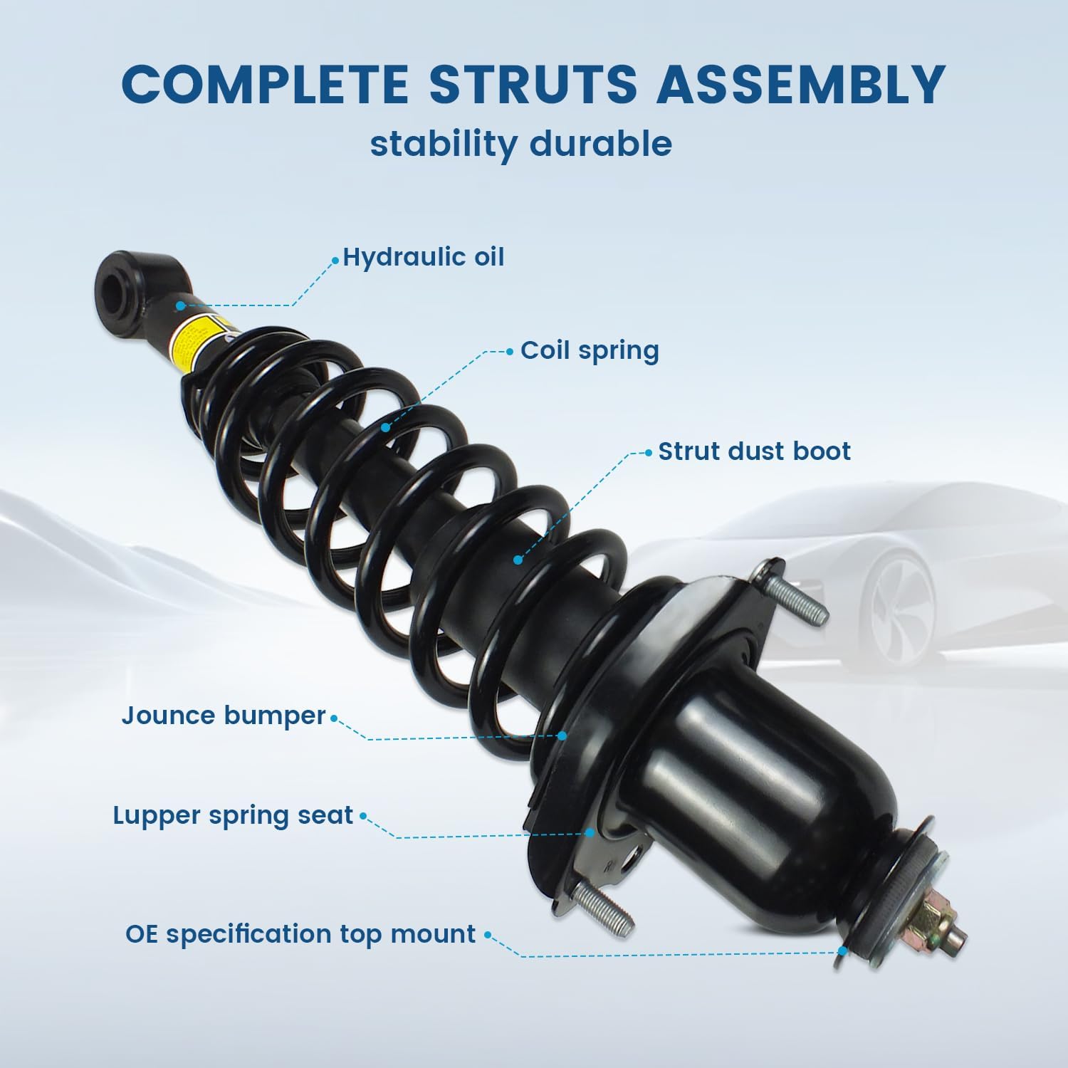 Pair Rear Struts Complete Assembly Fits for 2009 2010 2011 2012 2013 Toyota Corolla/Matrix, 2009-2010 Pontiac Vibe, Rear Shock Absorber Suspension Replace 172599L 172599R
