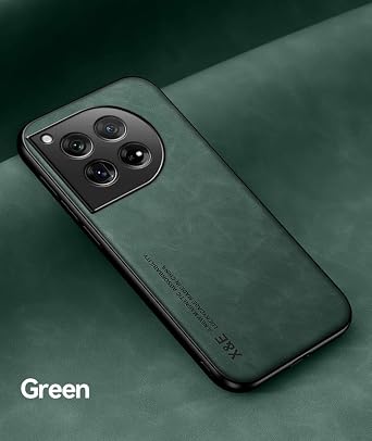 Kepuch Silklike Case for Oneplus 12 - Cover Bumper Built-in Metal Plate for Oneplus 12 - Green