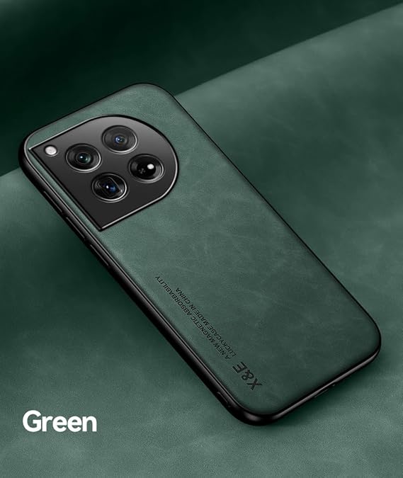 Kepuch Silklike Case for Oneplus 12 - Cover Bumper Built-in Metal Plate for Oneplus 12 - Green