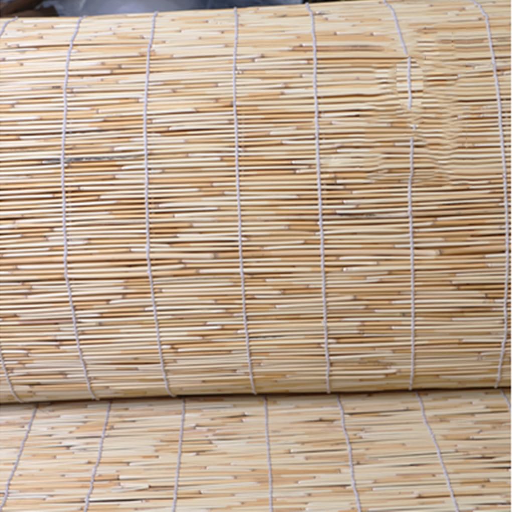 Tapparella a carrucola in Bamboo,Tenda Avvolgibile in Canna Ombra arelle Sole,canniccio di bambù linea bianca,Tenda a Rullo,Veneziana divisorio,Protezione della Privacy,Stile retrò (W125 x H200cm)