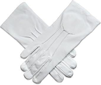 Ceremonial Masonic Cotton Gloves - [White] One Size Fits Most