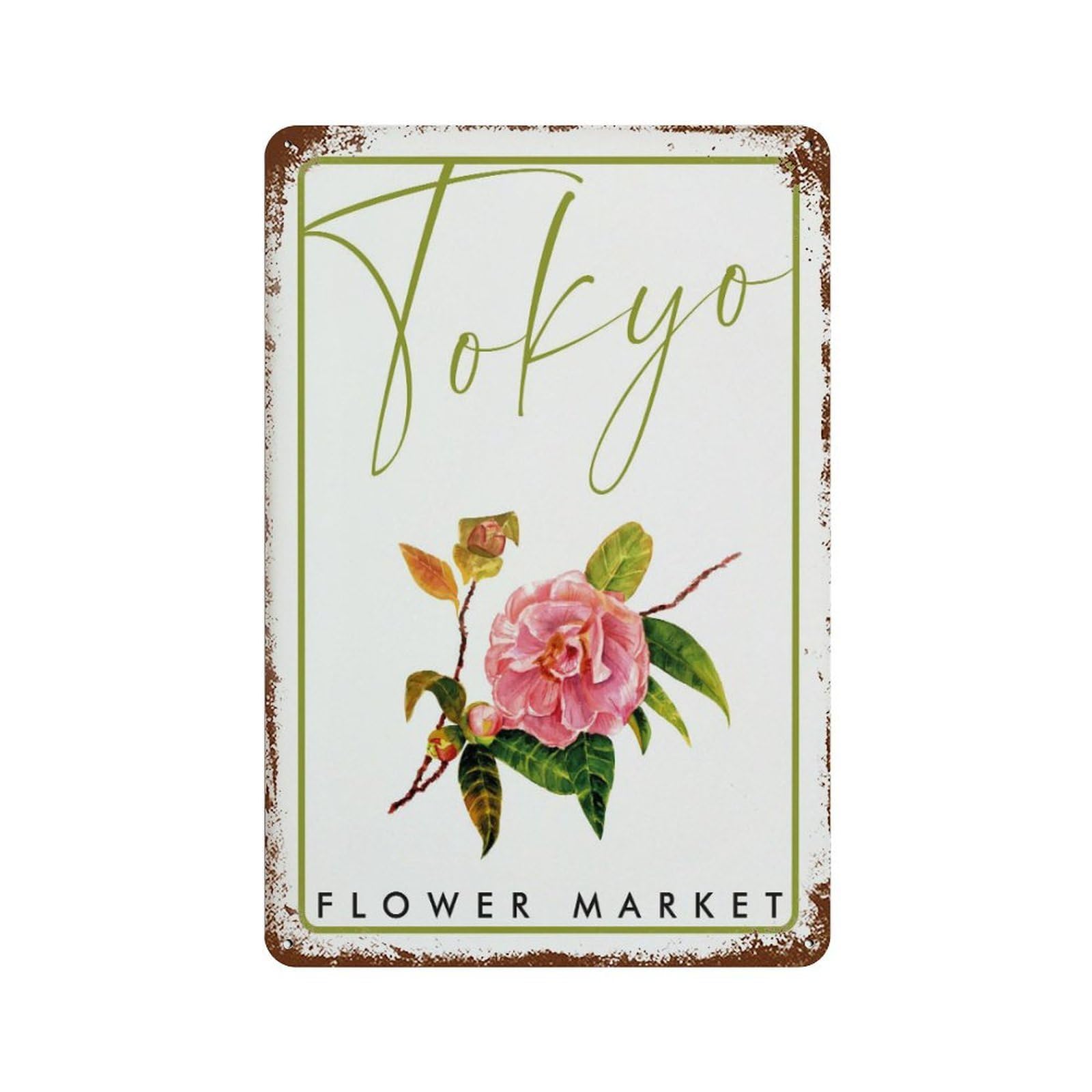 xiaoxiaoshen Tokyo Flower Market Botanical1 Wall Decor Art Metal Tin Poster Modern Home Decor Art Home Bar Shop Decorations Vintage Sign 30x20cm