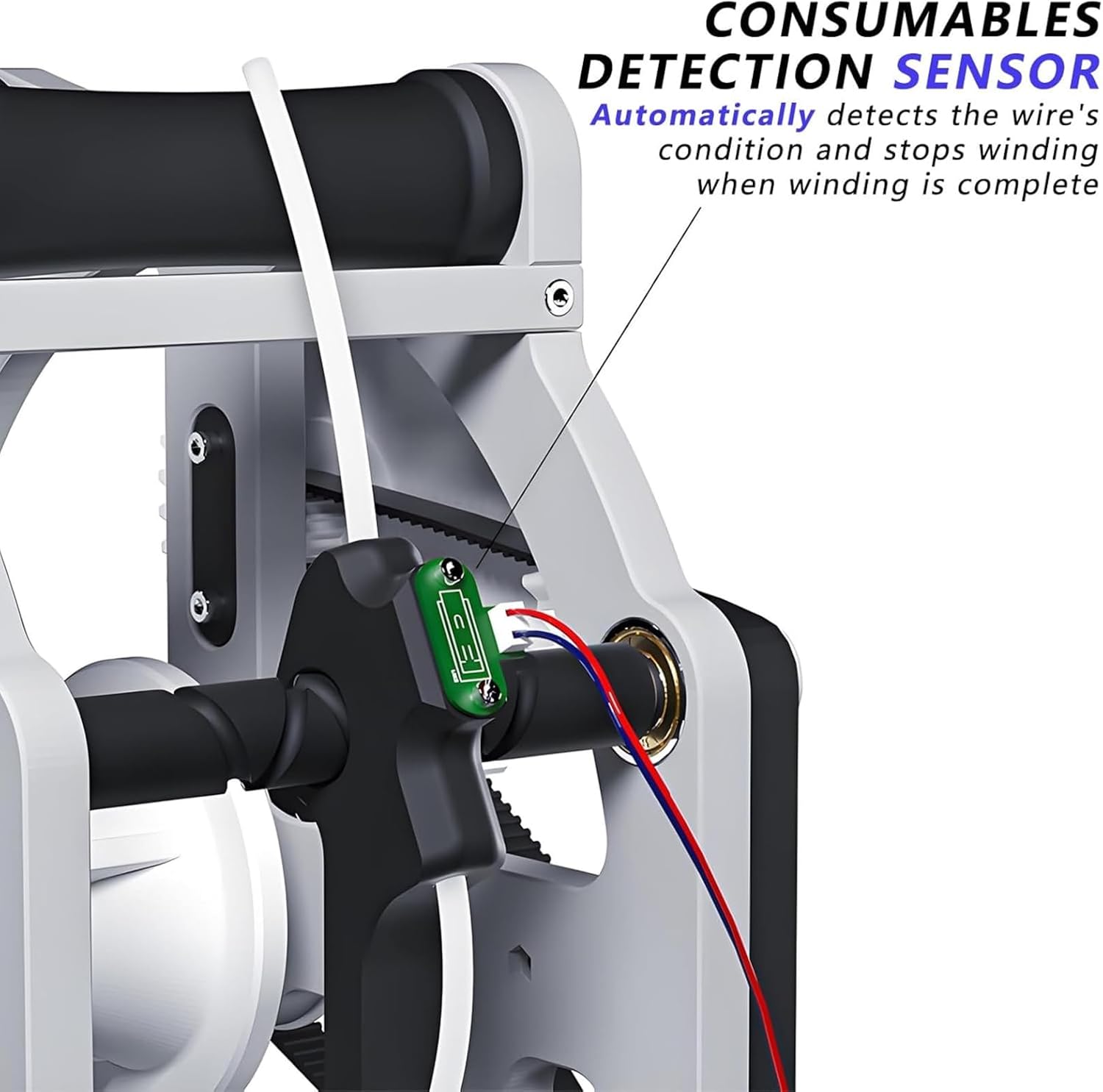 Intelligent Wire Winding Machine,w/Automatic Start and Stop,Compact 3D Industrial Filament Respooler,Welding Thread Winder for 1kg Spools