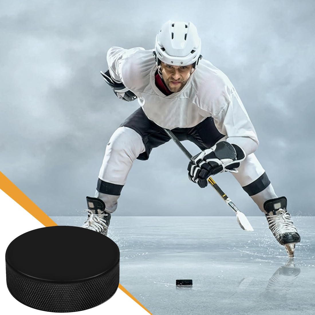 EIHI 2 Pièces Pucks de Hockey de Pratique,Diamètre 3 Pouces/Épaisseur 1 Pouce,Légères Rondelles de Hockey en Mousse pour Entraînement et Entraînement Classique,Intérieur et l'extérieur(Noir)