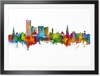Swindon England Skyline art print poster, FRAMED with mount option -24099