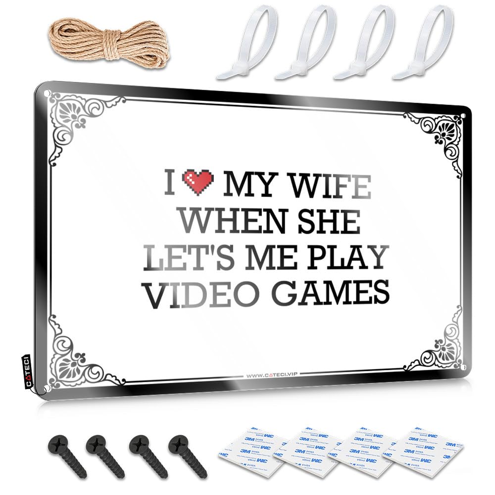 I Love My Wife When She Let's Me Play Video Games Inappropriate Vintage Decor - Plaques Haves Hanging Wall Decor(30X40CM)