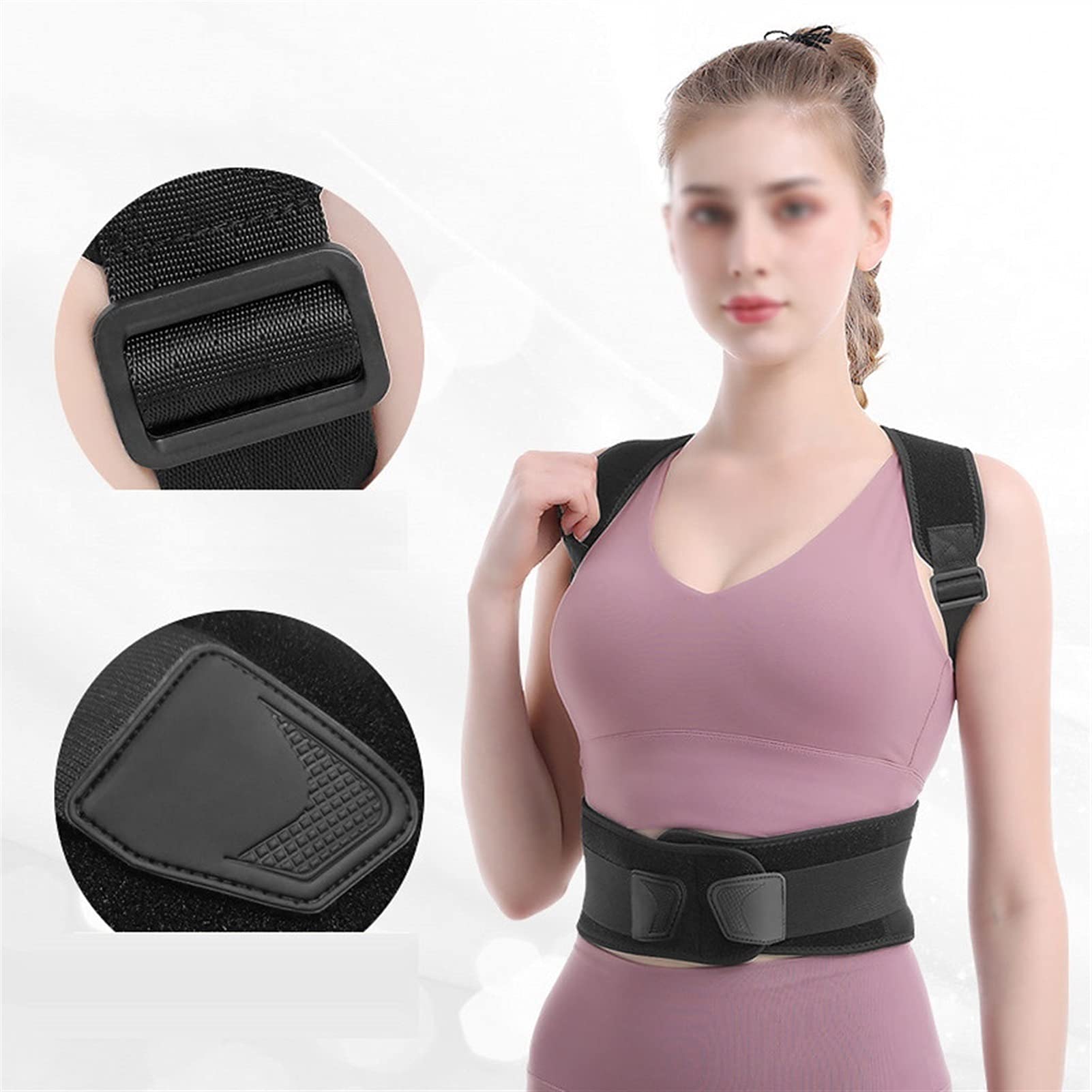 Back Brace Posture Corrector dla mężczyzn i kobiet - Regulowana postawa Back Brace dla górnej i dolnej części pleców łagodząca ból Pas lędźwiowy (XXL)