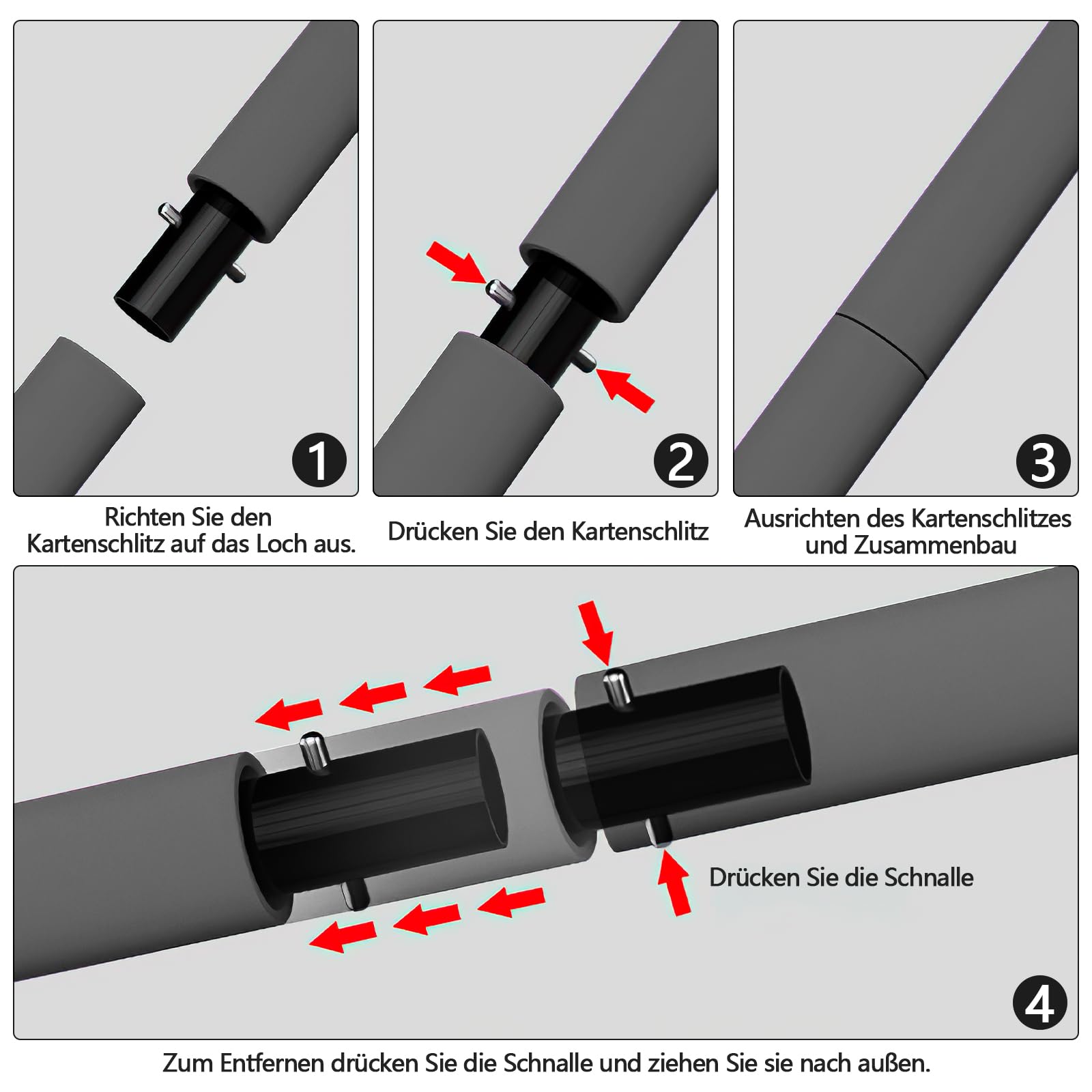 W&H Pilates Bar Set, Komplettpaket für Fitnesstraining mit 6 Widerstandsbändern 13,6/18,2/22,7 kg (30/40/50 LBS), Pilates Bar, Griffe, Türanker, Fußgurte