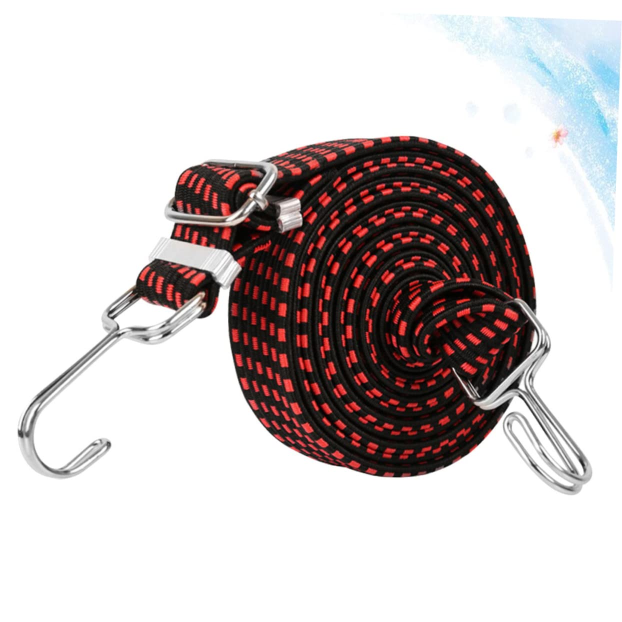 Cuerda de salto bungee para bicicleta, correas de equipaje para maletas anchas, trinquete de bicicleta, correa de amarre, cuerda elástica, banda elástica, mosquetón, correa de cuerda elástica (rojo
