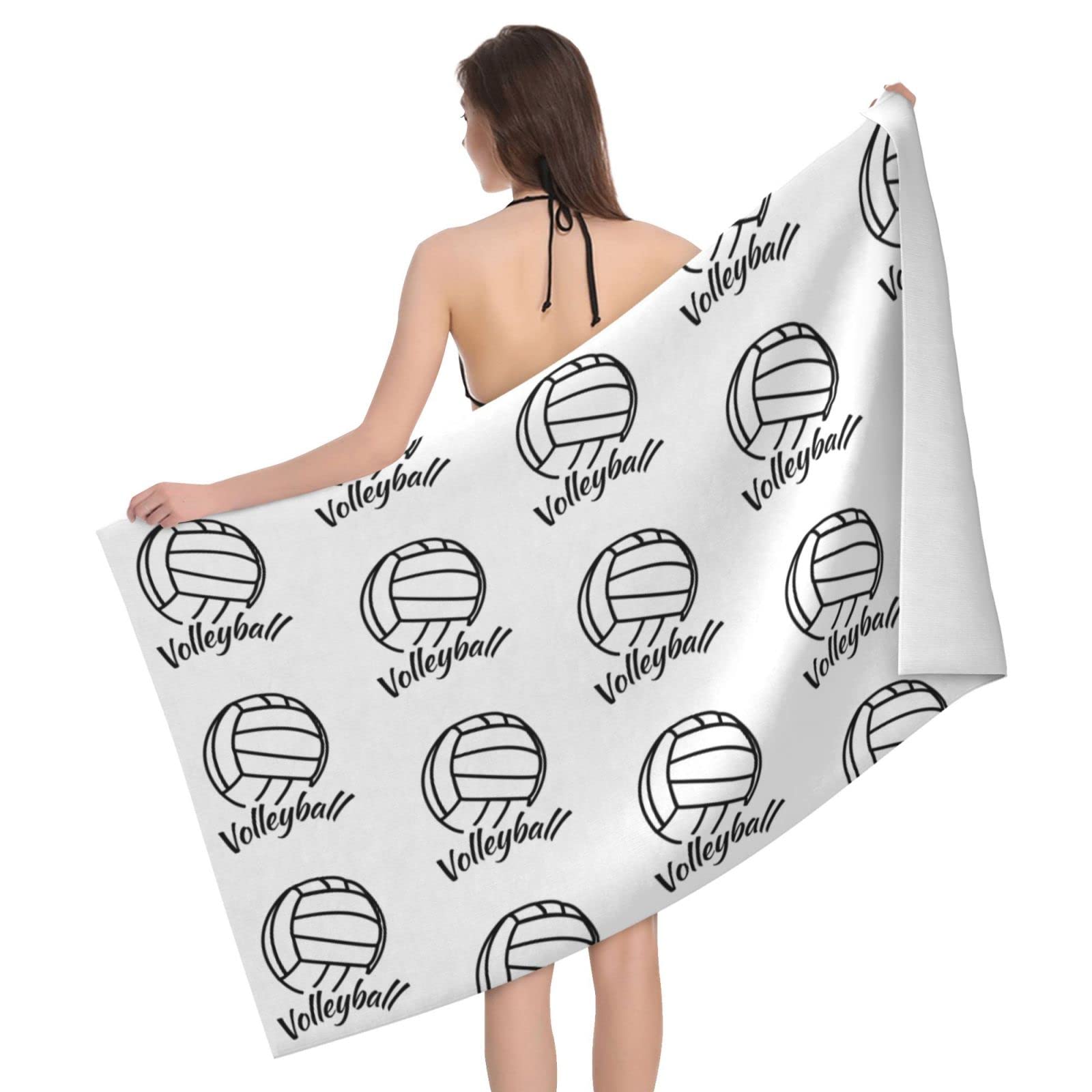 Lawenp Volleyball Bath Towel Beach Towel Popular Durable Stylishffy Touch Highly Absorbent Quick Dry Polyester 32" X 52" Also As A Gift