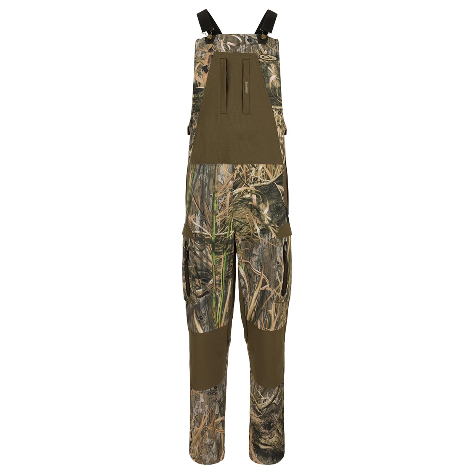 Drake Waterfowl Men's MST Tech Stretch Bib - Lightweight Durable Reinforced Camouflage Hunting Bibs with Multiple Pockets