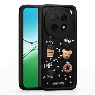 Pikkme Back Cover for Oppo F29 Pro 5G | Cute Fun Cartoon 3D Bear Silicone Full Body Protection Bumper Case (Black)