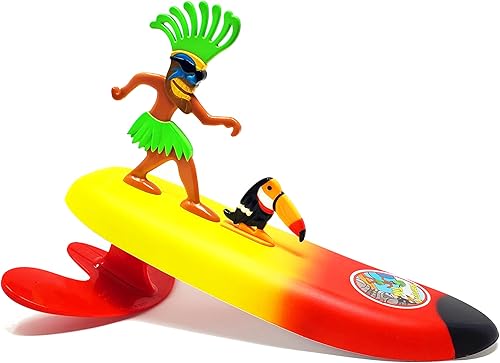 Surfer Dudes Legends Surfer Pets Wave Powered Mini-Surfer Pet and Surfboard Beach Toy - Teahupoo Tiki y Toucan Tiki