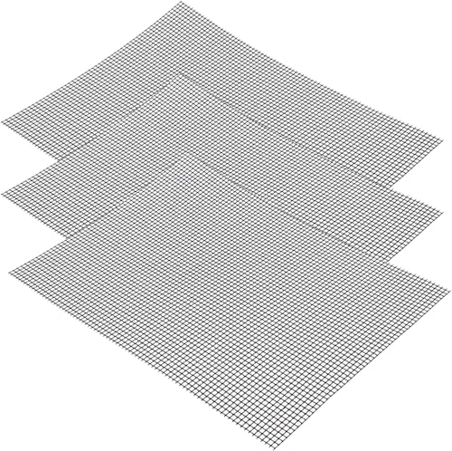 Alfombrilla para barbacoa de gas, rejilla de barbacoa, 3 unidades, antiadherente, juego de 42 x 36 cm, red de teflón, reutilizable, para barbacoa de gas, carbón vegetal, parrilla eléctrica, hornear