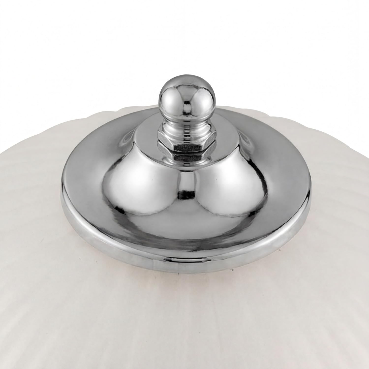 Licht-Erlebnisse Deckenlampe Glas Metall in Chrom IP44 Bad Küche Esszimmer L:29 cm E14 bis 60 W rund 2-flammig stilvoll Vintage Design Deckenleuchte Badezimmer