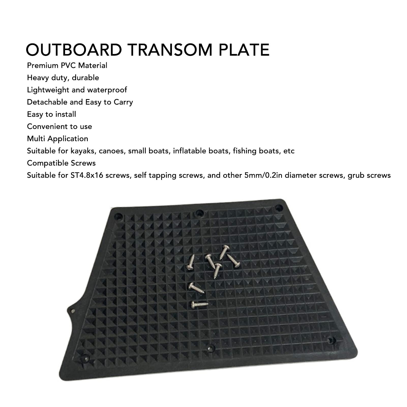 Plaque De Tableau Arrière Pour Moteur Hors-bord – PVC Trapézoïdal, Compatible Bateau Gonflable/kayak
