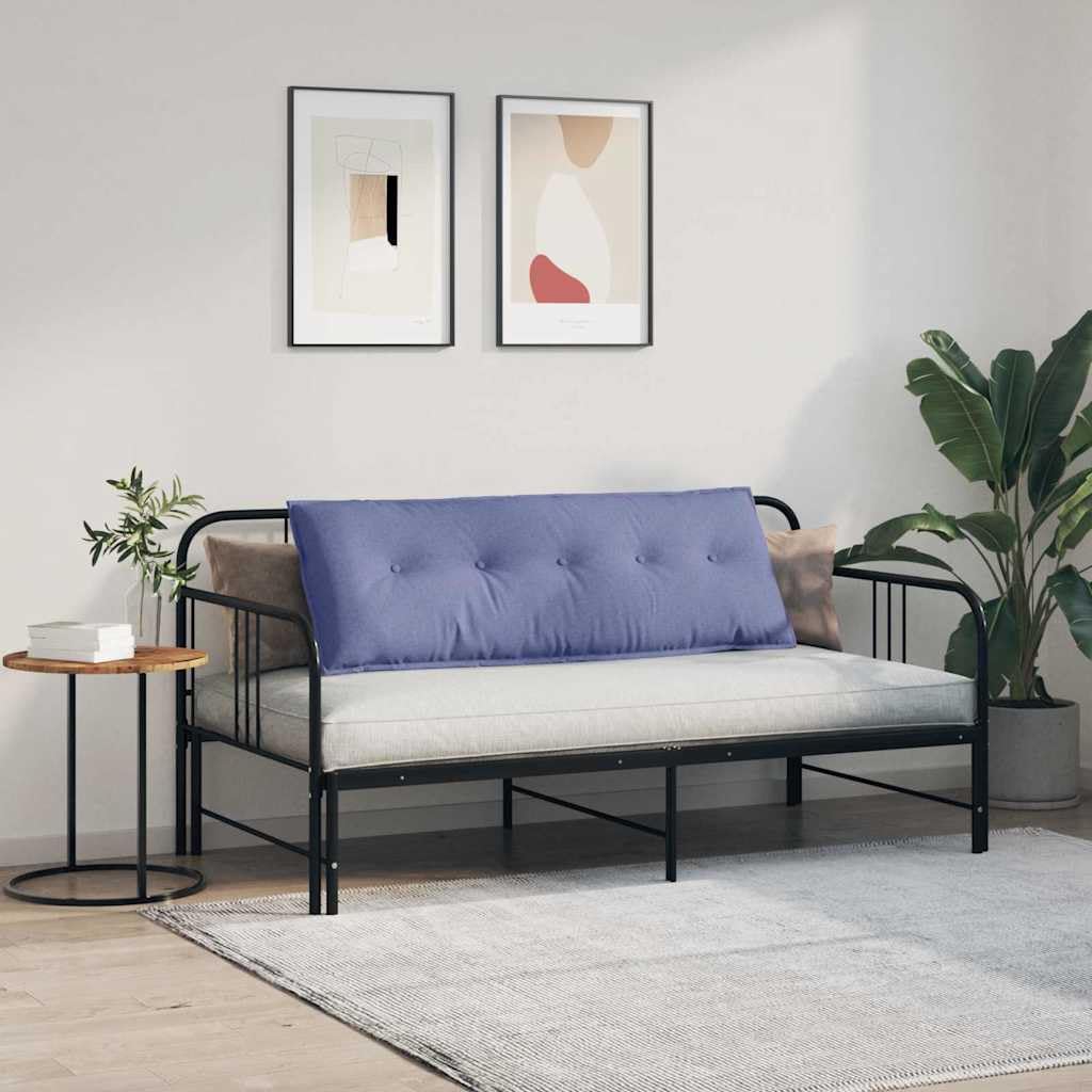 Cojín de respaldo de tela azul vaquero, 140 x 19 x 50 cm, con cremallera y relleno de poliéster