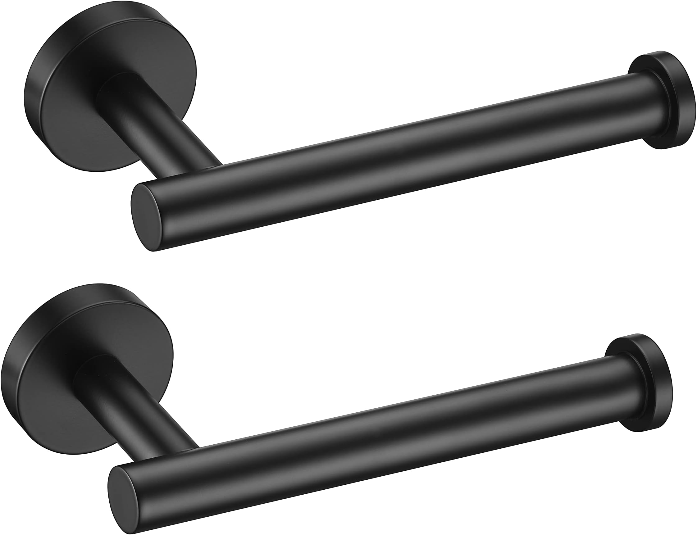 Nolimas Matte Black Toilet Paper Holder SUS304 Stainless Steel Half Open Round Wall Mount Rustfree Bathroom 5 inch TP Holder Washroom Kitchen Tissue Roll Dispenser 2Packs