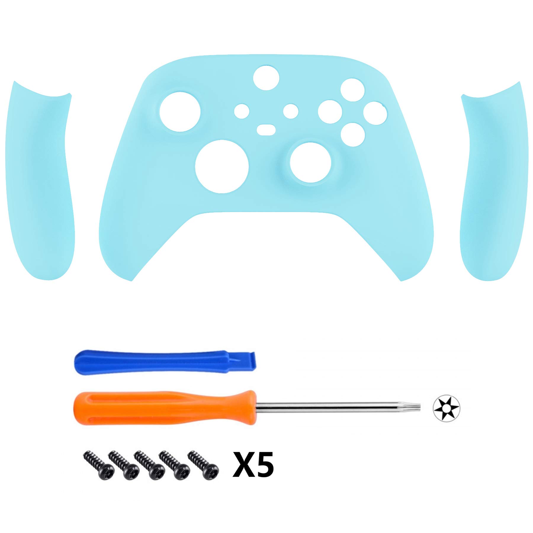 eXtremeRate Cover Joystick Custodia Copertura Frontale con Impugnatura Grip Pannello DIY Ricambio per Xbox Series X S Controller Model 1914-Celeste