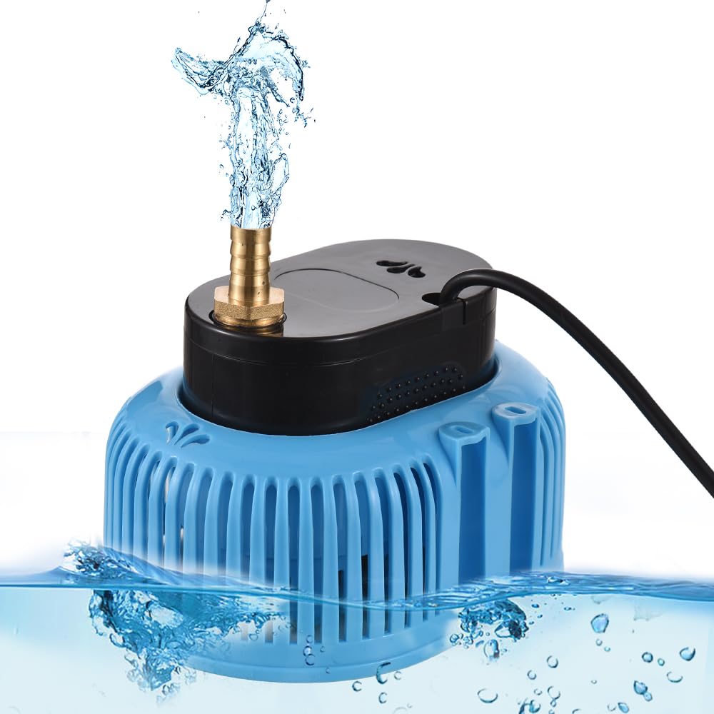 Pompa per Copertura Piscina Fuori Terra Pompa Sommergibile per Piscina 75W 2000L/H Pompa per Rimozione Acqua per Nuoto con 3 Adattatori Tubo di Drenaggio da 16 Piedi e Cavo di Alimentazione da