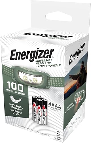 Miniatura 8 de Energizer Universal+ - Linterna frontal LED (paquete de 2), faros resistentes al agua IPX4, luz de cabeza brillante para exteriores, camping,