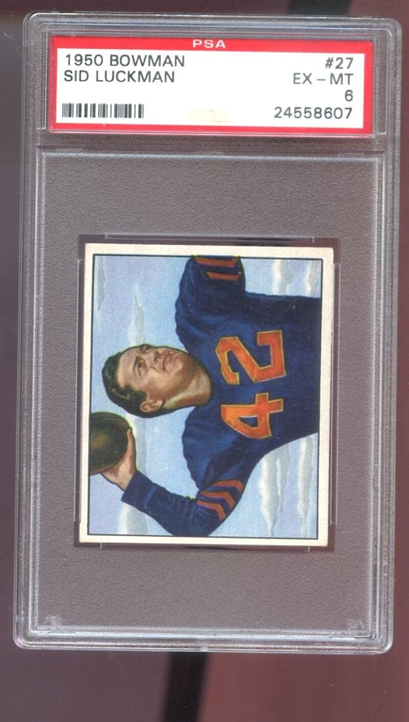 1950 Bowman #27 Sid Luckman PSA 6 Graded Football Card Chicago Bears