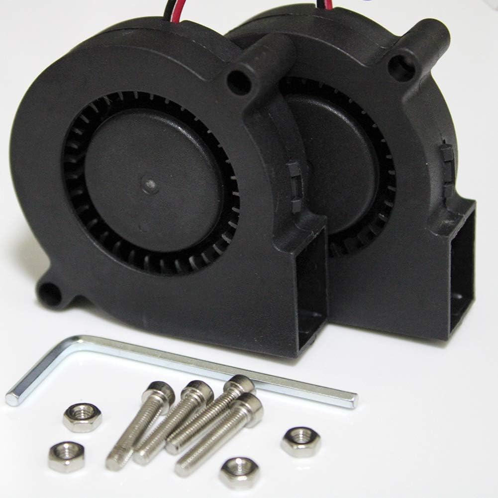 STBYSP Blower Cooling Fan 12V 50mmx50mmx15mm 5015 DC Brushless Turbo for 3D Printer Repair Replacement(12V, Turbo, 2 Pack)