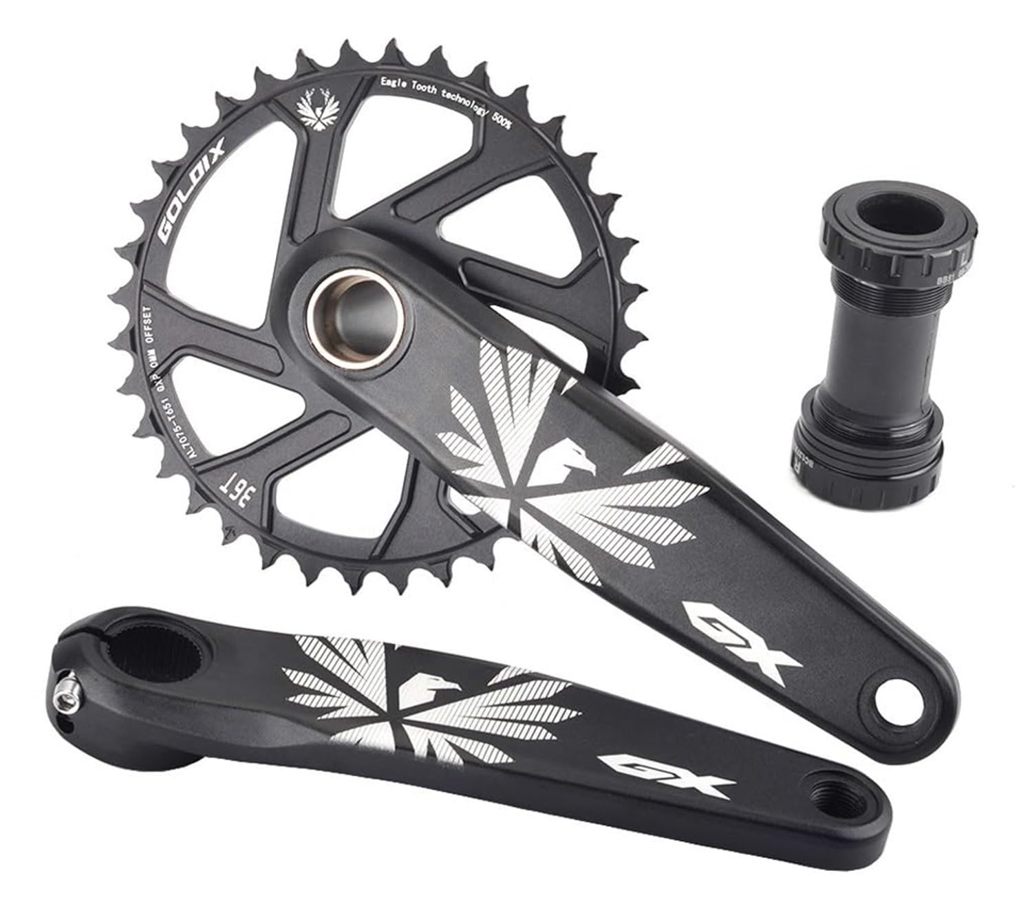 GXP MTB 170Mm 175Mm Guarnitura Bicicletta 30T 32T 34T 36T 38T Cava Integrata Set Di Pedivelle Una Velocità Rotonda Corona Pedivella Bici Pedivelle Mtb Per 9/10/11/12 Velocità