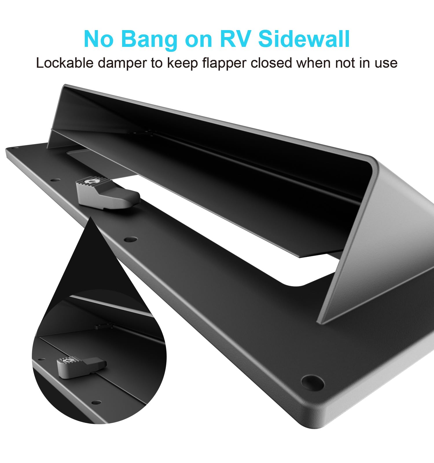 Cubierta de ventilación de aluminio para campana de escape de RV con cuello ajustable, amortiguador de bloqueo de profundidad, estufa, microondas, pared lateral, kit de repuesto para remolque,