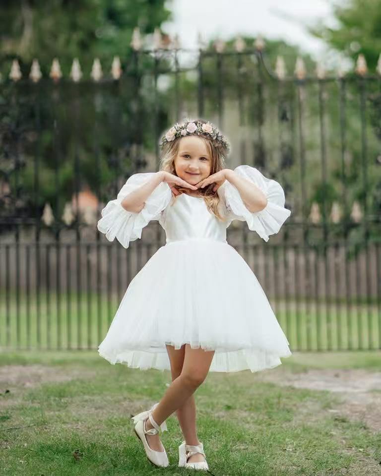 Greenery Flower Crown for Girls White Floral Holo Hair Headpiece Bridal Wreath Bridemaid Crown Rustic Wedding Garland Photo Prop Headband for Child - Image 2