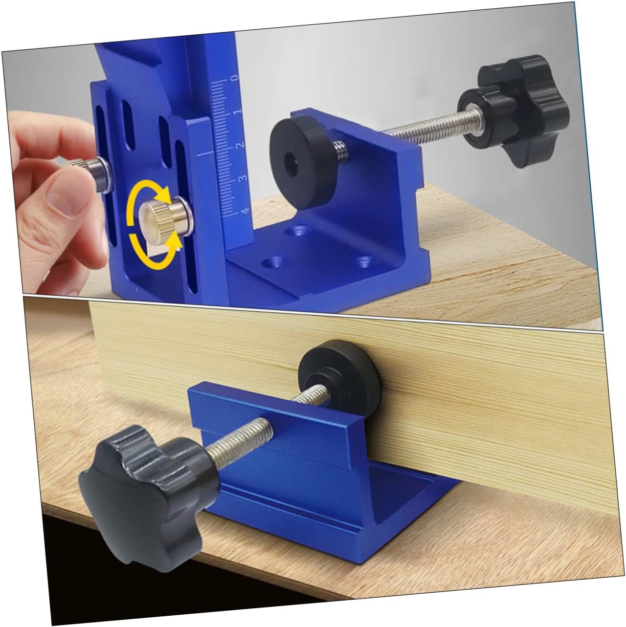 Homoyoyo Woodworking Tools Set 15° Pocket Hole Aluminum Alloy Construction Lightweight Strong Easy to Clamp for Efficient Drilling Random