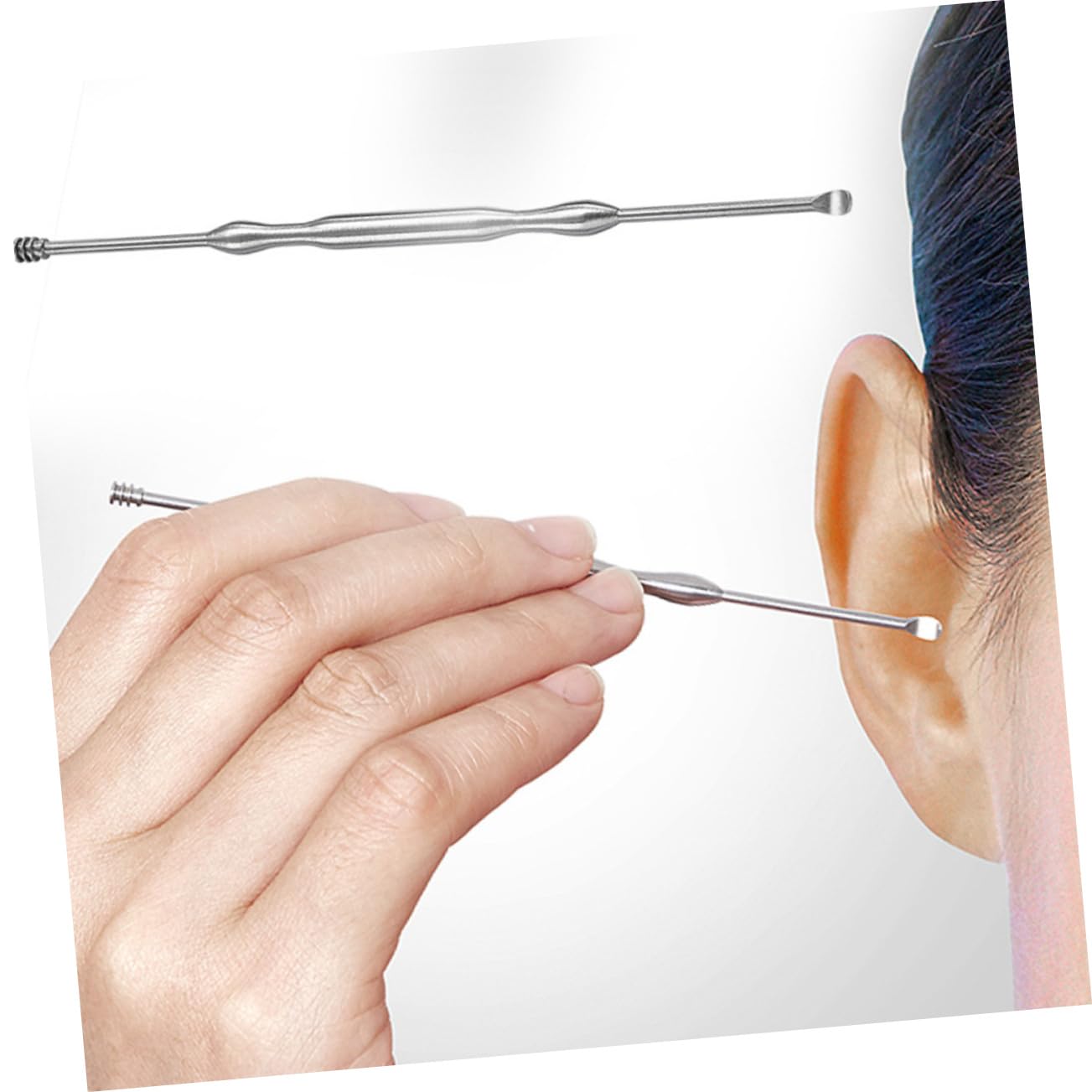 COOLHIYA Stainless Steel Earwax Removal Tools Toddler Ear Wax Removal Kit Ear Spoons and Ear Cleaning Scoops