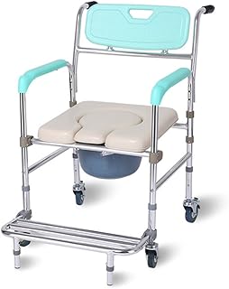 GFYWZ Silla Plegable De La Cómoda, Móvil De La Atención Sanitaria Móvil Sobre El Asiento De Inodoro, con La Silla De La Ducha De La Rueda