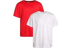 Boys' Athletic T-Shirt - 2 Pack Active Performance Dry-Fit Sports Tee (Size 4-16)