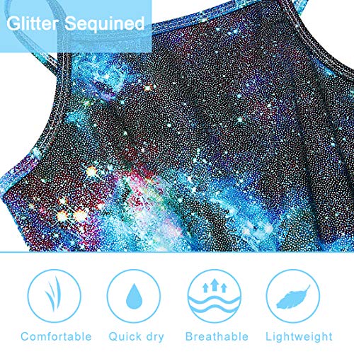 image for uideazone Youth Girls Sparkly Ballet Leotard 6-7 Years Camisole Dress 