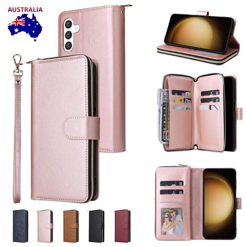 Étui en cuir Galaxy S10E or rose chic avec rabat aimanté