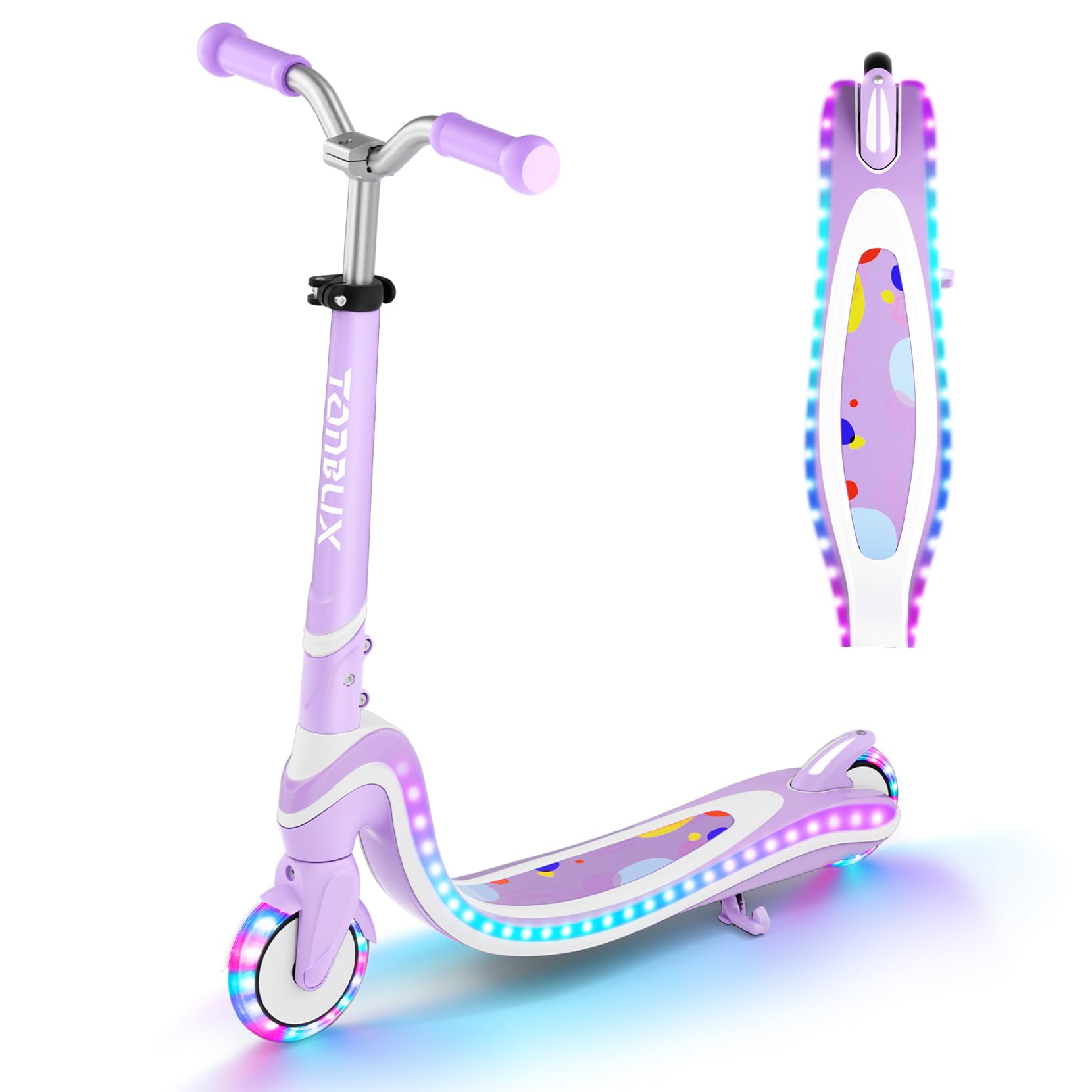 TONBUX Patinete Niños de 3 a 12 Años con Cubierta Iluminada y Ruedas de Poliuretano, 3 Niveles de Altura Ajustable con Soporte, Ligero, Patinete para Niños de 3 Años