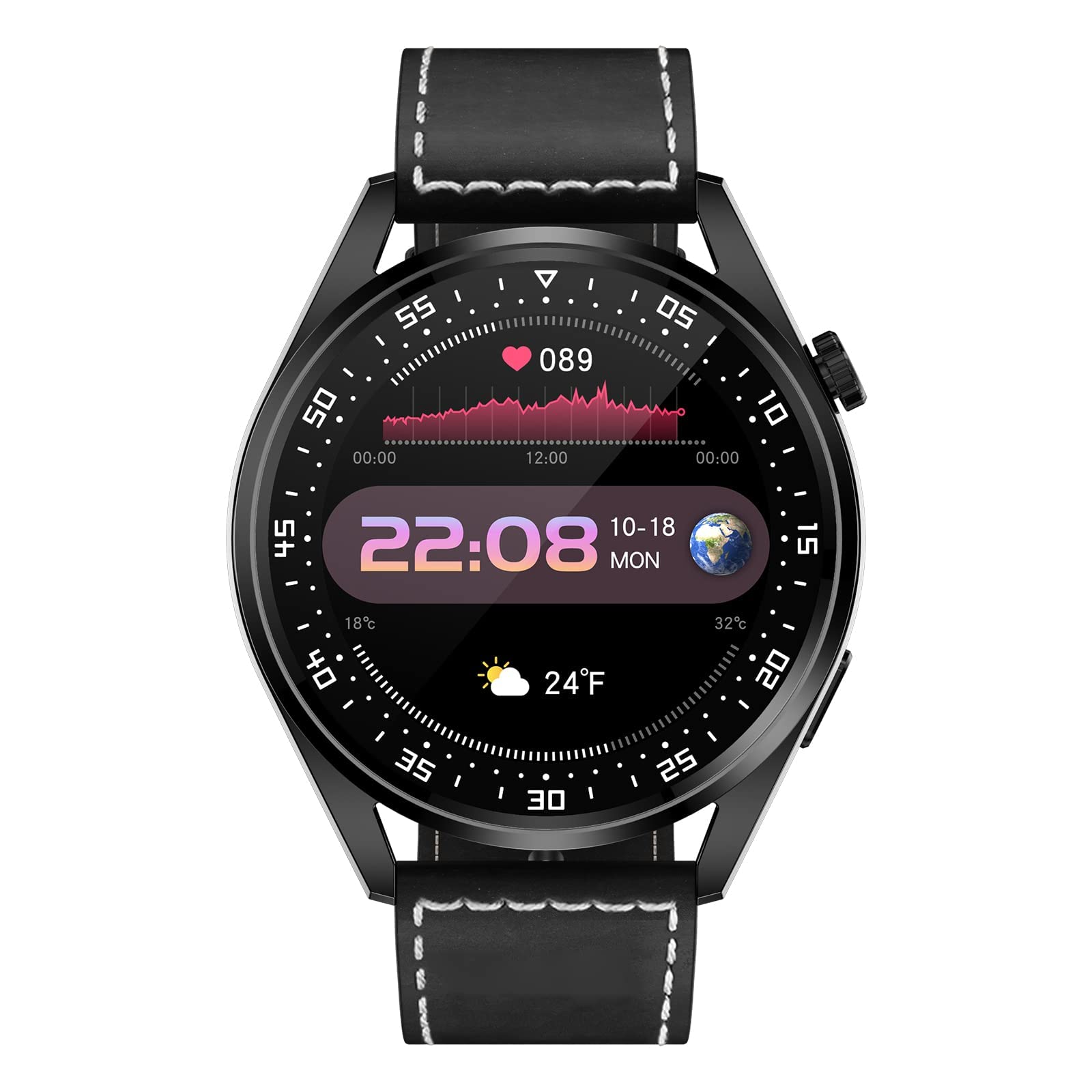 PURRL Smart Watch per telefoni Android/iOS 1.28'' Full Touch Screen Fitness Tracker per uomo Smartwatch con chiamata Bluetooth/cronometro IP67 Orologio fitness impermeabile marrone (nero) little
